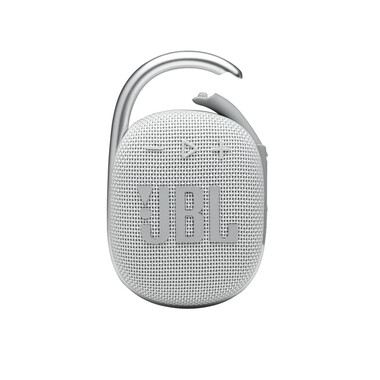 JBL Clip4, Bluetooth-Lautsprecher mit Karabinerhaken, weiß &gt;