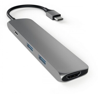 Satechi USB-C USB Passthrough HDMI Hub Space Gray