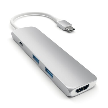 Satechi USB-C USB Passthrough HDMI Hub Silver