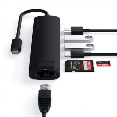Satechi Slim USB-C Multiport Hub Ethernet black