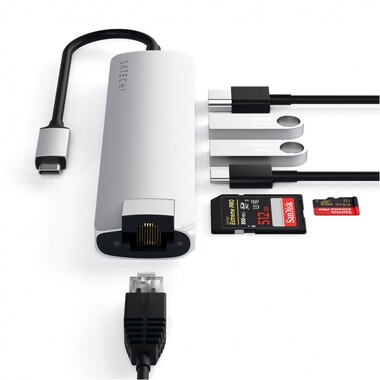 Satechi Slim USB-C Multiport Hub Ethernet silver