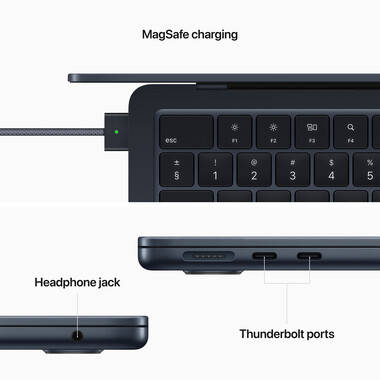 MacBook Air 13&quot; M2 Chip 8-Core CPU und 8-Core GPU, 8GB, 256GB SSD, mitternacht