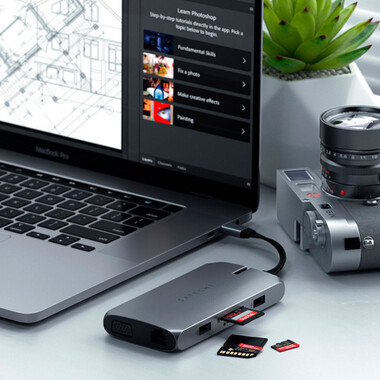 Satechi Type-C On-the-Go Multiport Adapter, space grau