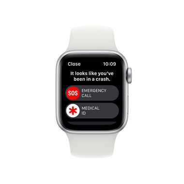 Apple Watch SE GPS + Cellular, Aluminium silber, 40 mm mit Sportarmband, weiß&gt;