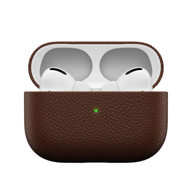 KeyBudZ Artisan Lederhülle für Apple AirPods Pro 2.Gen., braun