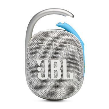 JBL Clip4 ECO, Bluetooth-Lautsprecher mit Karabinerhaken, weiß