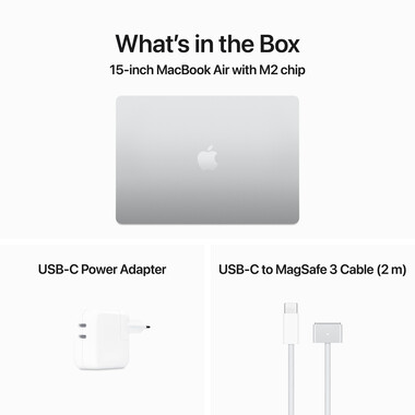 MacBook Air 15&quot; M2 Chip 8-Core CPU und 10-Core GPU, 8GB, 256GB SSD, silber