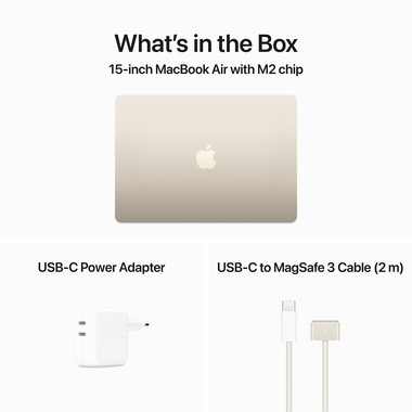 MacBook Air 15&quot; M2 Chip 8-Core CPU und 10-Core GPU, 8GB, 512GB SSD, polarstern