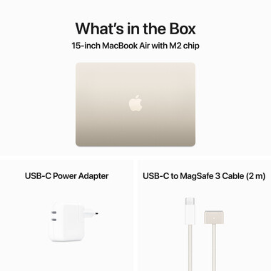 MacBook Air 15&quot; M2 Chip 8-Core CPU und 10-Core GPU, 8GB, 512GB SSD, polarstern&gt;