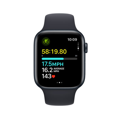 Apple Watch SE GPS, Aluminum mitternacht, 44mm mit Sportarmband, mitternacht - S/M