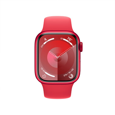 Apple Watch Series 9 GPS, Aluminium (PRODUCT)RED, 41mm mit Sportarmband, (PRODUCT)RED - S/M&gt;