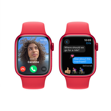 Apple Watch Series 9 GPS, Aluminium (PRODUCT)RED, 41mm mit Sportarmband, (PRODUCT)RED - S/M&gt;