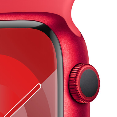 Apple Watch Series 9 GPS, Aluminium (PRODUCT)RED, 45mm mit Sportarmband, (PRODUCT)RED - M/L