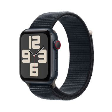 Apple Watch SE GPS + Cellular, Aluminum mitternacht, 44mm mit Sport Loop, mitternacht