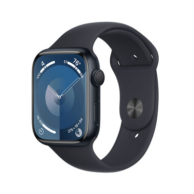 Apple Watch Series 9 GPS, Aluminium mitternacht, 45mm mit Sportarmband, mitternacht - S/M