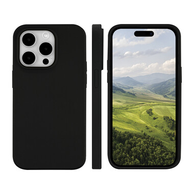 dbramante Monaco Silikon Case mit MagSafe für iPhone 15 Pro, schwarz&gt;