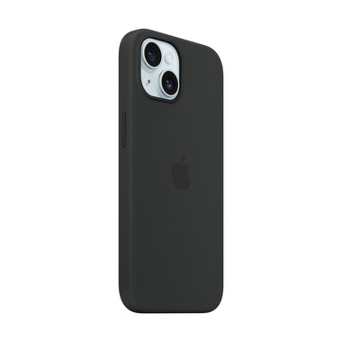 Apple iPhone 15 Silikon Case mit MagSafe, schwarz