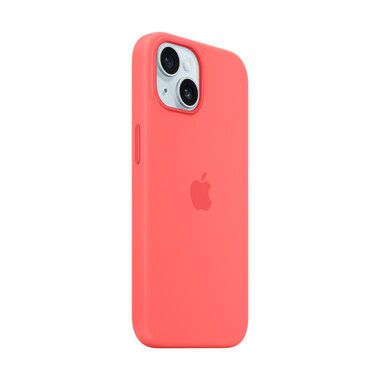 Apple iPhone 15 Silikon Case mit MagSafe, guave pink