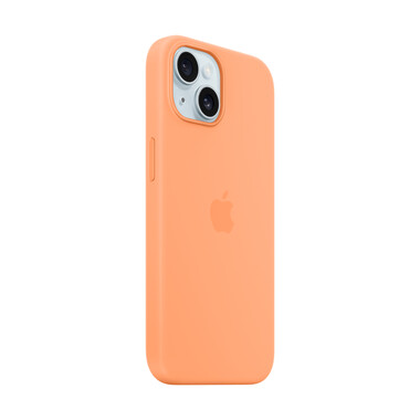 Apple iPhone 15 Silikon Case mit MagSafe, Sorbet orange