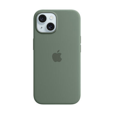 Apple iPhone 15 Silikon Case mit MagSafe, zypresse grün