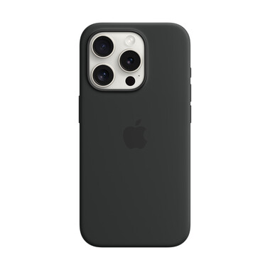 Apple iPhone 15 Pro Silikon Case mit MagSafe, schwarz&gt;