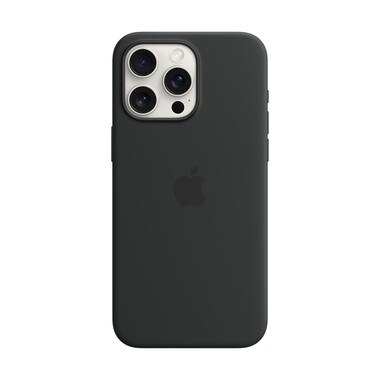 Apple iPhone 15 Pro Max Silikon Case mit MagSafe, schwarz