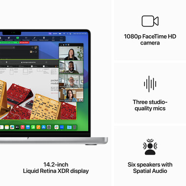 MacBook Pro 14&quot; mit M3 Max Chip 14-Core CPU und 30-Core GPU, 36GB, 1TB SSD, silber&gt;