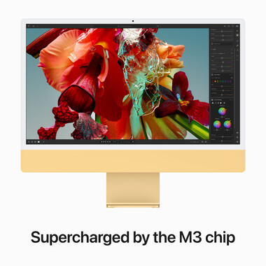 iMac 24&quot; mit 4.5K Retina Display, M3 Chip 8-Core CPU und 10-Core GPU, 8GB, 256GB SSD, gelb