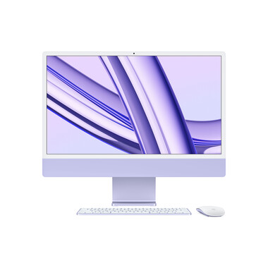 iMac 24&quot; mit 4.5K Retina Display, M3 Chip 8-Core CPU und 10-Core GPU, 8GB, 256GB SSD, violett