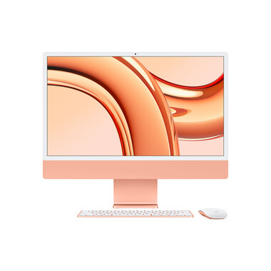 iMac 24&quot; mit 4.5K Retina Display, M3 Chip 8-Core CPU und 10-Core GPU, 8GB, 256GB SSD, orange