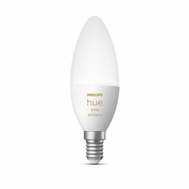 Philips Hue White Ambiance, smarte LED Lampe E14 Einzelpack