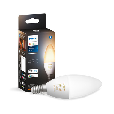 Philips Hue White Ambiance, smarte LED Lampe E14 Einzelpack