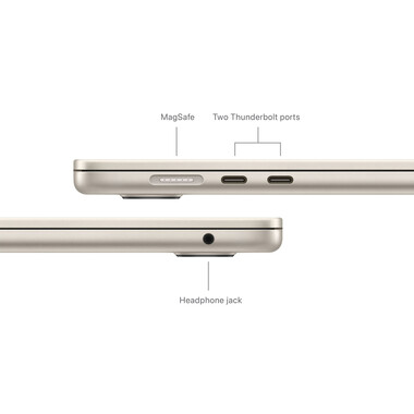 MacBook Air 15&quot; M3 Chip 8-Core CPU und 10-Core GPU, 8GB, 256GB SSD, polarstern&gt;