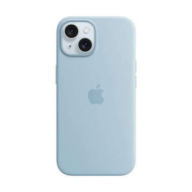 Apple iPhone 15 Silikon Case mit MagSafe, hellblau