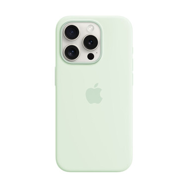 Apple iPhone 15 Pro Silikon Case mit MagSafe, grün