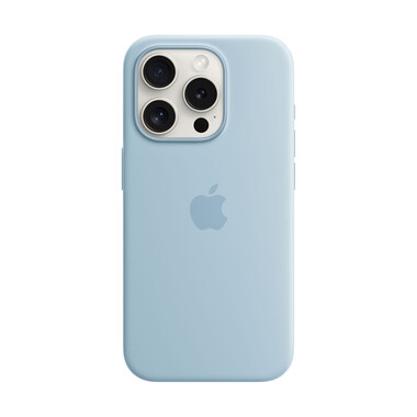 Apple iPhone 15 Pro Silikon Case mit MagSafe, hellblau