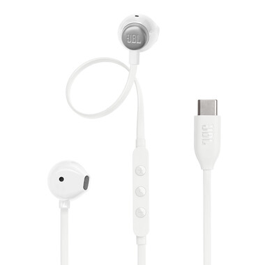 JBL TUNE305C, kabelgebundener USB-C In-Ear Kopfhörer, weiß