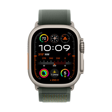 Apple Watch 49mm Trail-Loop, grün - M/L - Gehäusefarbe natur