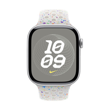 Apple Watch 46mm Nike Sportarmband, pure platinum - S/M