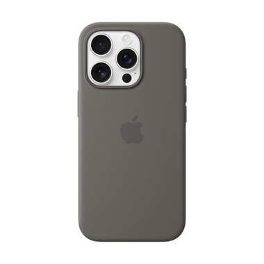 Apple iPhone 16 Pro Silikon Case mit MagSafe, steingrau