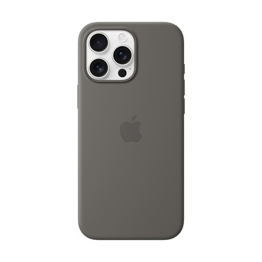 Apple iPhone 16 Pro Max Silikon Case mit MagSafe, steingrau