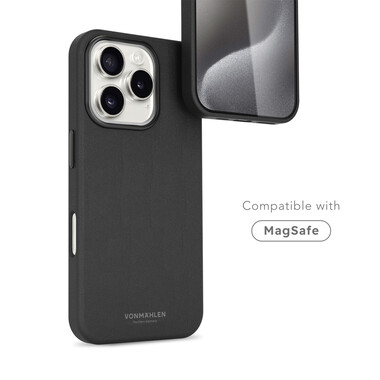 Vonmählen Kunstleder-Case für iPhone 16 Pro Max, schwarz