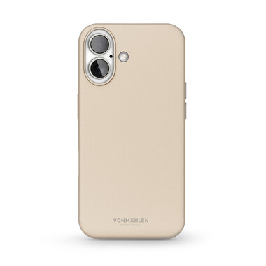 Vonmählen Kunstleder-Case für iPhone 16 Plus, beige