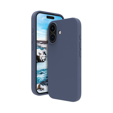 dbramante Monaco Silikoncase mit MagSafe für iPhone 16, blau