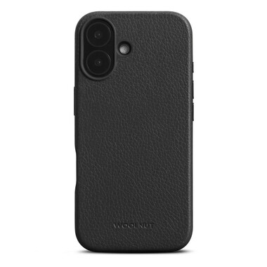 Woolnut Lederhülle für iPhone 16 Schwarz