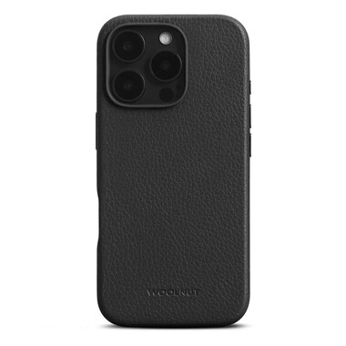 Woolnut Lederhülle für iPhone 16 Pro Schwarz