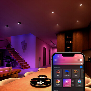 Philips Hue White &amp; Color Ambiance GU10 Dreierpack Starterset inkl. Dimmschalter