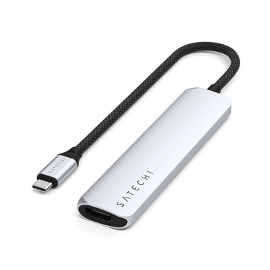 Satechi USB-C 6-in-1 Slim Multiport Adapter, silber