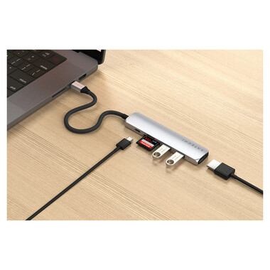 Satechi USB-C 6-in-1 Slim Multiport Adapter, silber