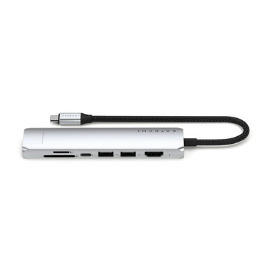 Satechi USB-C 7-in-1 Slim Multiport Adapter mit Ethernet, silber